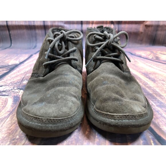 UGG Neumel #1001518 Brown Suede Boots Big Kids Boys 6 / 36 (k8q) - Picture 8 of 10
